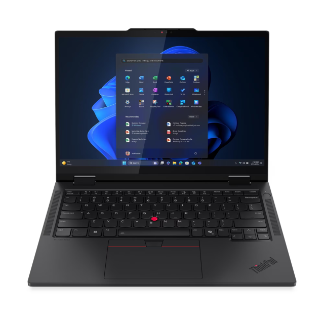 Лаптоп Lenovo ThinkPad T14s 2-in-1 G1, Intel Core Ultra 7 255U 12C (1.7 / 5.2 GHz, 12MB Cache), 14.0" (35.56 cm) WUXGA IPS Anti-reflection, Touchscreen, Intel Graphics 4 Core, 32GB LPDDR5x, 1TB M.2 NVMe SSD, Windows 11 Pro