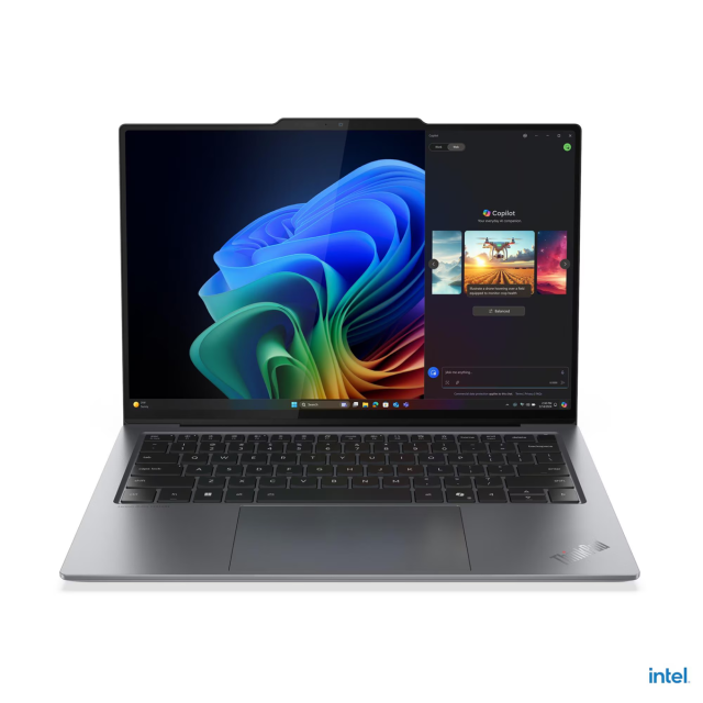 Лаптоп Lenovo ThinkPad X9-14 G1 Aura Edition, Intel Core Ultra 7 258V 8C (2.2 / 4.8 GHz, 12MB Cache), 14.0" (35.56 cm) WUXGA OLED Anti-glareIntel Display, Arc 140V, 32GB LPDDR5x, 1TB M.2 NVMe SSD, Windows 11 Pro