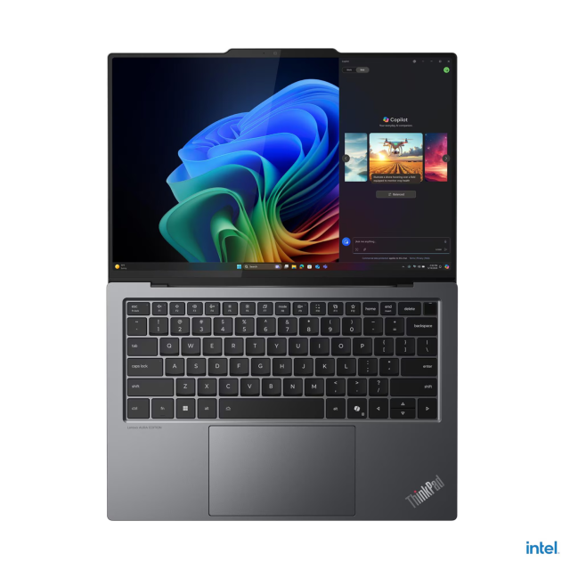 Лаптоп Lenovo ThinkPad X9-14 G1 Aura Edition, Intel Core Ultra 7 258V 8C (2.2 / 4.8 GHz, 12MB Cache), 14.0" (35.56 cm) WUXGA OLED Anti-glareIntel Display, Arc 140V, 32GB LPDDR5x, 1TB M.2 NVMe SSD, Windows 11 Pro