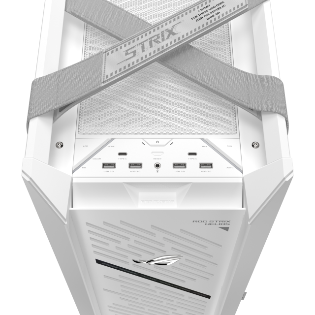 Кутия ASUS ROG Strix Helios II White Edition, Middle Tower, 4 x USB 3.2, 2 x USB 3.2 Type-C, 1 x headphone / Microphone, EATX / ATX / Micro ATX / Mini-ITX, Бяла