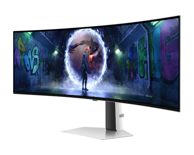 Монитор Samsung Odyssey G9 G93SD, 49" (124.46 cm) DQHD CURVED 1800R OLED Panel, 240Hz, 0.03ms (GtG), 1 000 000:1, HDR10+, 250cd/m2, HDMI, DisplayPort, Micro HDMI, USB 3.2 Gen 1 Type-C, USB Type-C Hub