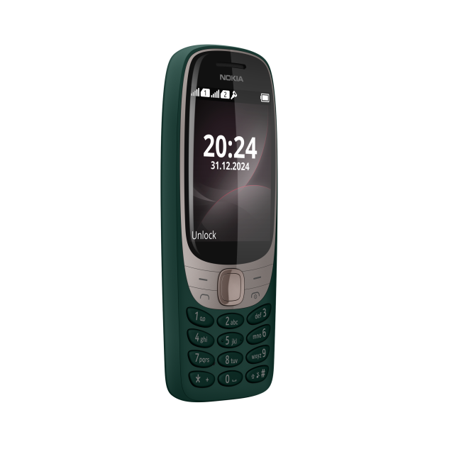 Телефон Nokia 6310 Dual SIM GREEN (2025), 2.8" (7.11 cm) QVGA, 0,3 MP камера, 16MB RAM, 8MB Flash памет (+ microSD), Bluetooth, USB Type-C