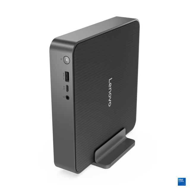 Компютър Lenovo IdeaCentre Mini 01IRH10R, Core 7 240H 16C (1.8 / 5.2 GHz, 24MB Cache), 16GB DDR5, 512GB SSD M.2 NVMe, Wi-Fi 6E + BT5.3, 1x RJ-45, Free DOS
