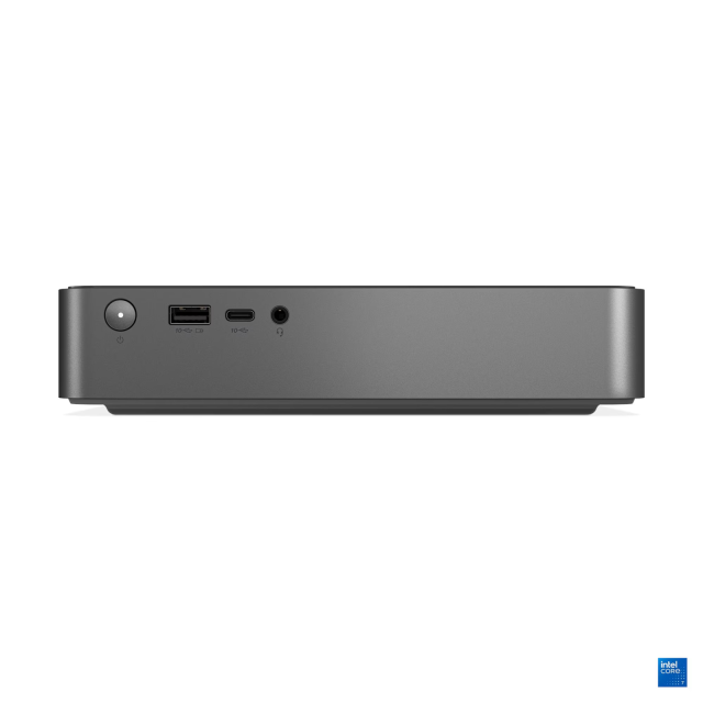 Компютър Lenovo IdeaCentre Mini 01IRH10R, Core 7 240H 16C (1.8 / 5.2 GHz, 24MB Cache), 16GB DDR5, 512GB SSD M.2 NVMe, Wi-Fi 6E + BT5.3, 1x RJ-45, Free DOS