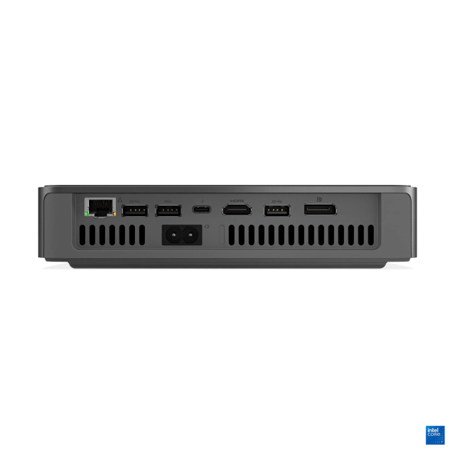 Компютър Lenovo IdeaCentre Mini 01IRH10R, Core 7 240H 16C (1.8 / 5.2 GHz, 24MB Cache), 16GB DDR5, 512GB SSD M.2 NVMe, Wi-Fi 6E + BT5.3, 1x RJ-45, Free DOS