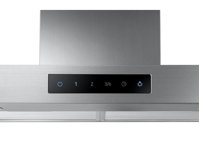 Аспиратор Samsung NK36M5060SS/UR, Wall Mount TShape Hose, 60 cm, Engine 1, 4 Gears of Extract, Noise Value 70 dBA, Energy Efficiency Class: B, Type of controls - touch control, Stainless steel