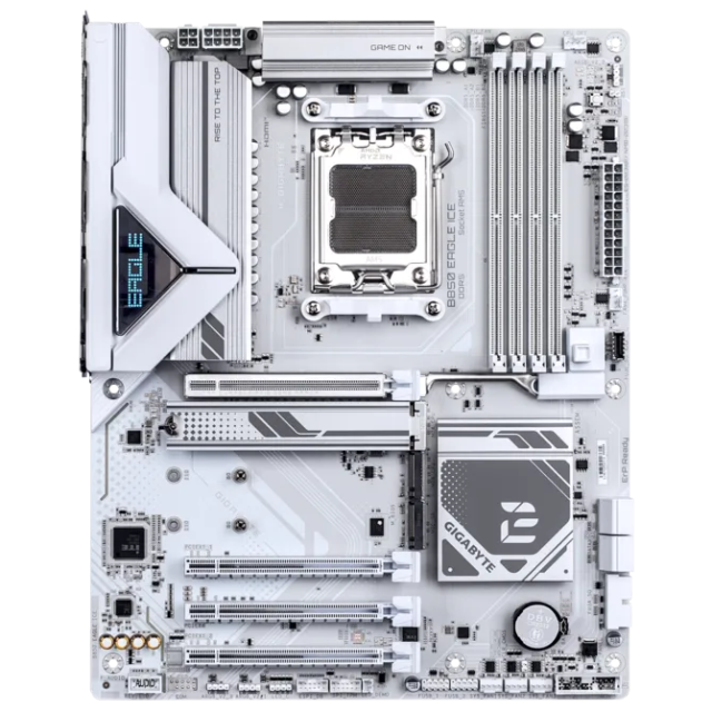 Дънна платка GIGABYTE B850 EAGLE ICE, AM5, 4x DDR5, 3 x M.2, 4 x SATA 6Gb/s, HDMI, DisplayPort, ATX
