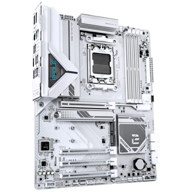 Дънна платка GIGABYTE B850 EAGLE ICE, AM5, 4x DDR5, 3 x M.2, 4 x SATA 6Gb/s, HDMI, DisplayPort, ATX