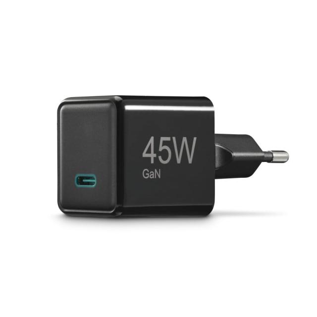 HAMA Бързо мини зарядно GaN, USB-C, PD, 45 W, черно
