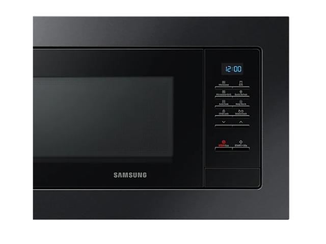 Микровълнова печка Samsung MG23A7013CA/OL, Built-in microwave grill, Ceramic Inside, 23l, 800 W, Blue LED Display, Black door, Black stainless steel frame