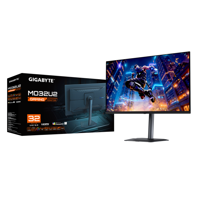 Монитор GIGABYTE  31.5" (80.01 cm) QD-OLED 4K UHD Anti-Reflection, 240Hz, 0.03ms, 250 cd/m2, HDMI, Displayport, USB, USB Type-C