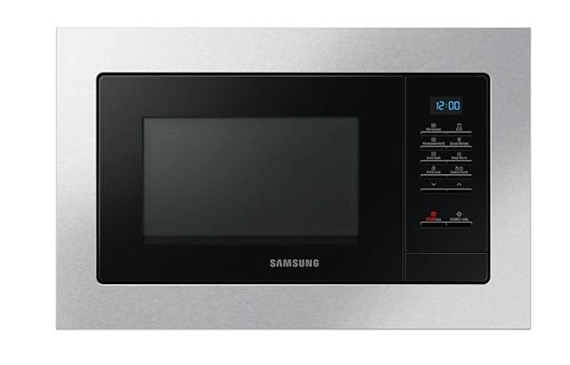 Микровълнова печка Samsung MG23A7013CT/OL, Built-in microwave grill, Ceramic Inside, 23l, 800 W, Blue LED Display, Black door, Stainless steel frame