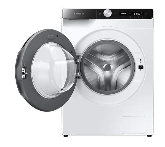 Пералня Samsung WW80T504DAE/S7, Washing Machine,  8 kg, 1400 rpm,  Energy Efficiency B, Eco Bubble, Hygiene Steam, Spin Efficiency B,  White, Black door