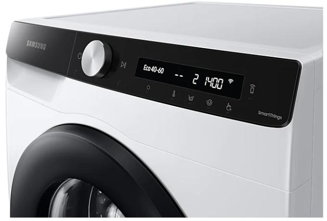 Пералня Samsung WW80T504DAE/S7, Washing Machine,  8 kg, 1400 rpm,  Energy Efficiency B, Eco Bubble, Hygiene Steam, Spin Efficiency B,  White, Black door