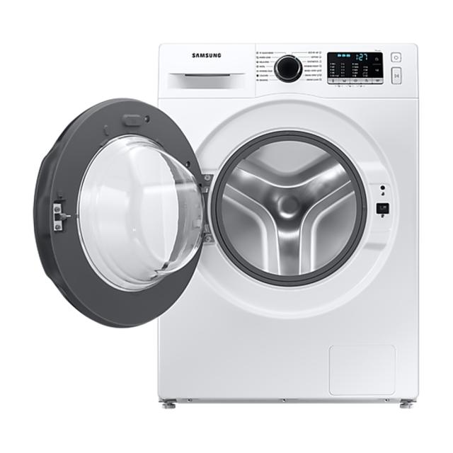 Пералня Samsung WW80AA126AE/LE, Washing Machine,  8 kg, 1200 rpm,  Energy Efficiency E, Eco Bubble, Bubble Soak, Hygiene Steam, Smart Check, Volt Control, Spin Efficiency B,  White, Black door