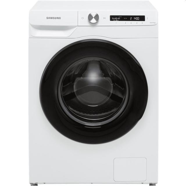 Пералня Samsung WW80T534DAW/S7, Washing Machine, 8 kg, 1400 rpm,  Energy Efficiency B, AI Control, Eco Bubble, Bubble Soak, Hygiene Steam, Spin Efficiency B, WiFi , Smart Things, White, Black door