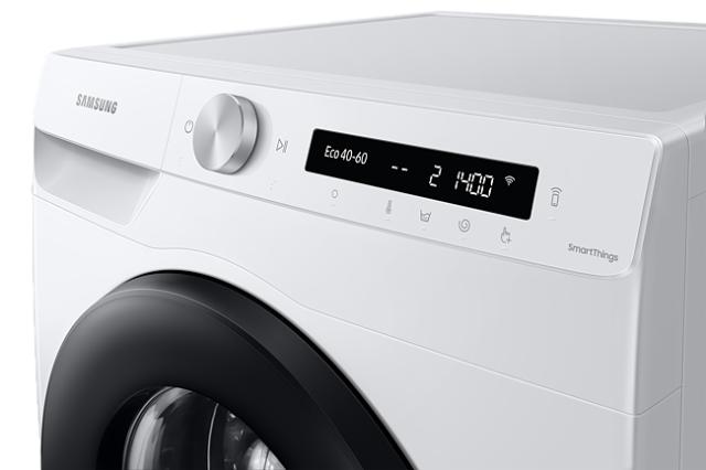 Пералня Samsung WW80T534DAW/S7, Washing Machine, 8 kg, 1400 rpm,  Energy Efficiency B, AI Control, Eco Bubble, Bubble Soak, Hygiene Steam, Spin Efficiency B, WiFi , Smart Things, White, Black door