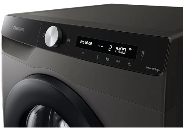 Пералня Samsung WW80T534DAX/S7,  Washing Machine, 8 kg, 1400 rpm,  Energy Efficiency B, AI Control, Eco Bubble, Bubble Soak, Hygiene Steam, Spin Efficiency B, WiFi , Smart Things,  Stainless steel, Black door