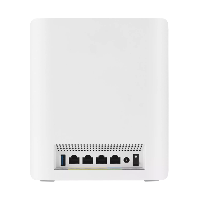 Мрежови комплект ASUS ZenWiFi BT8 (W-1-PK) WHITE, WiFi7 (802.11be) Smart AiMesh Extendable Router, 6 GHz WiFi, 2.4 / 5 / 6 GHz, 688+4323+8643 Mbps, 1x WAN, 3x LAN, 1x USB