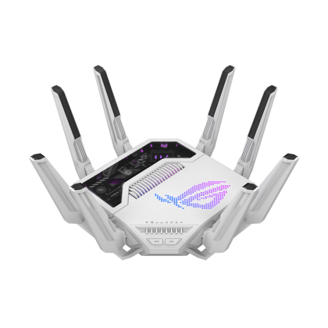 Рутер Asus ROG RAPTURE GT-BE19000AI, WiFi 6, 1376+5764+11529Mbps, 2.4GHz / 5GHz / 6GHz, 2x WAN/LAN, 4x LAN, 2x USB