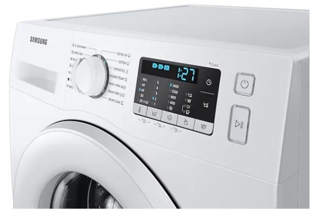 Пералня Samsung WW80TA026TT/LE, Washing Machine,  8 kg, 1200 rpm,  Energy Efficiency B, Eco Bubble, Bubble Soak, Hygiene Steam, Spin Efficiency B,  White, White door