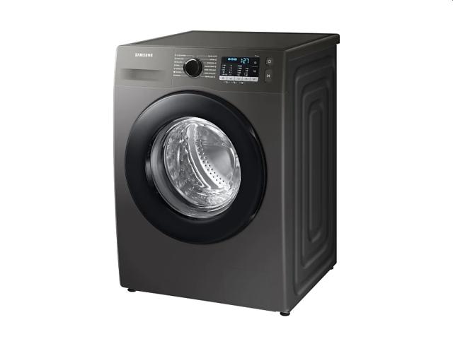 Пералня Samsung WW70TA046AX/LE, Washing Machine, 7 kg, 1400 rpm, Energy Efficiency B, Spin Efficiency B, ecobubble, Hygiene Steam, Stainless steel, Black door