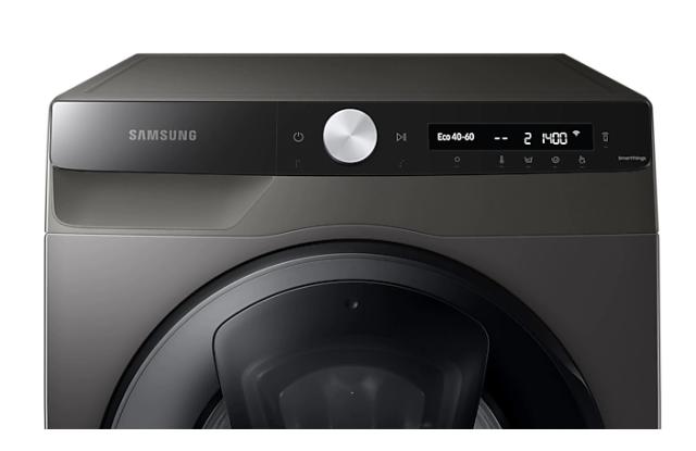 Пералня Samsung WW90T554DAX/S7,  Washing Machine, 9kg, 1400 rpm,  Energy Efficiency A, Add Wash, Eco Bubble, Steam Hygiene, Drum Clean, AI Control, Spin Efficiency B, Stainless steel, Black door