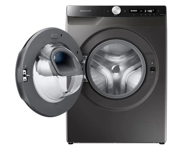 Пералня Samsung WW90T554DAX/S7,  Washing Machine, 9kg, 1400 rpm,  Energy Efficiency A, Add Wash, Eco Bubble, Steam Hygiene, Drum Clean, AI Control, Spin Efficiency B, Stainless steel, Black door