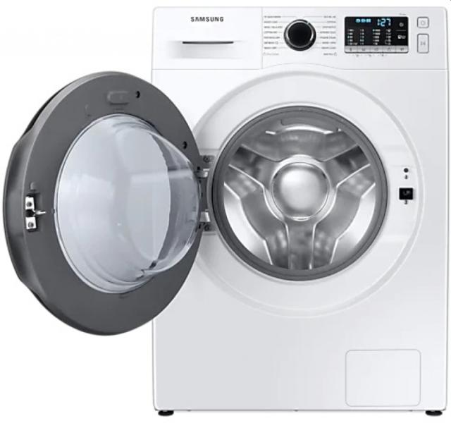 Пералня със сушилня Samsung WD90TA046BE/LE, Washing Machine/Dryer, 9/6 kg, 1400rpm, Energy Efficiency B/E, Spin Efficiency B, LED Display, Eco Bubble, Bubble Soak, Air Wash, Hygiene Steam, White, Black door