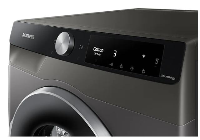 Сушилня Samsung DV90T6240LX/S7E, Tumble Dryer with OptimalDry system, 9 kg,  A+++, Wrinkle Prevent, 2-in-1 filtration system, Air Wash, Quick Dry 35 ', AI Control, Smart Things, WiFi, Silver