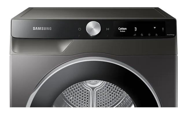 Сушилня Samsung DV90T6240LX/S7E, Tumble Dryer with OptimalDry system, 9 kg,  A+++, Wrinkle Prevent, 2-in-1 filtration system, Air Wash, Quick Dry 35 ', AI Control, Smart Things, WiFi, Silver