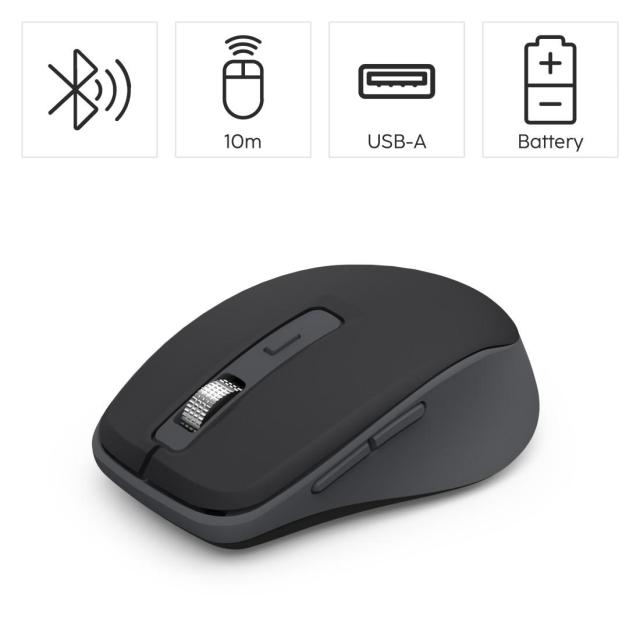 Мишка HAMA WM-450, Bluetooth/Wireless, оптична (800-1600dpi), 7 бутонна, черна