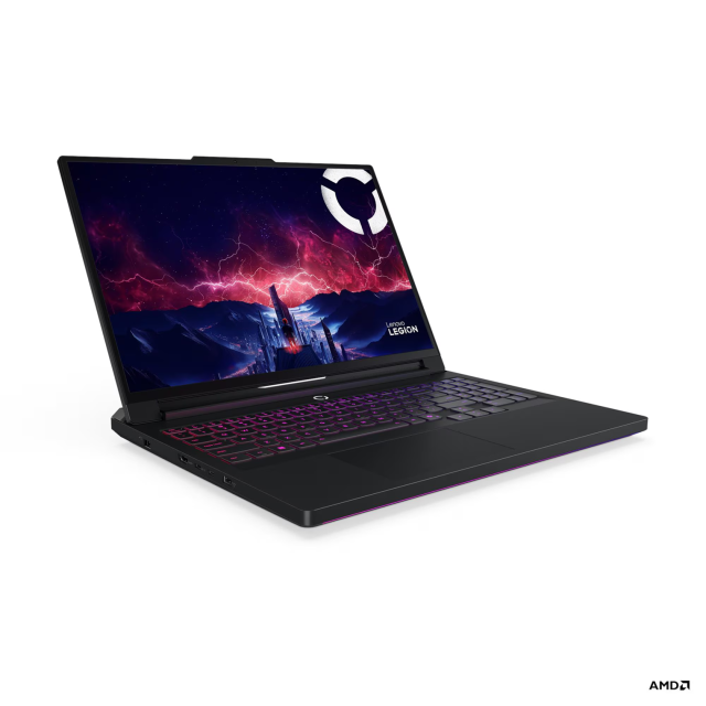 Лаптоп Lenovo Legion Pro 7 16AFR10H, AMD Ryzen 9 9955HX3D 16C (2.5 / 5.4 GHz, 128MB Cache), 16.0" (40.64 cm) WQXGA OLED Display, NVIDIA RTX5080 16GB GDDR7 DLSS 4, 64GB DDR5, 2TB M.2 NVMe SSD, Free DOS