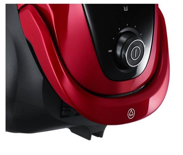 Прахосмукачка Samsung VC07M25E0WR/GE, Vacuum Cleaner, 750W, Suction Power 200W, Hepa Filter, Bag Type, Telescopic Steel, Red