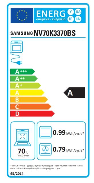 Фурна Samsung NV70K3370BS/OL, Built-in oven with Dual Fan, 70l, Pyrolysis, Class A, Blue LED display, Stainless steel