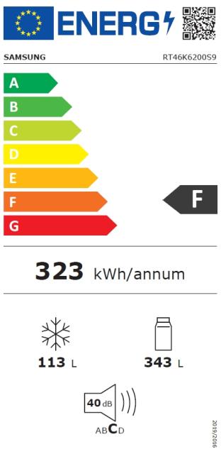 Хладилник Samsung RT46K6200S9/EO, Refrigerator, Top Freezer, Twin Cooling Plus Technology, 456 l total net capacity, No Frost, Energy Efficiency F, Inox