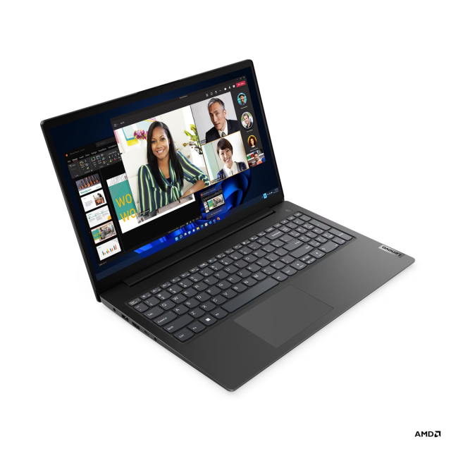 Лаптоп Lenovo V15 G4 AMN, AMD Ryzen 3 7320U 4C (2.4 / 4.1 GHz, 4MB Cache), 15.6'' (39.62 cm) FHD TN Anti-glare Display, 16GB LPDDR5, 512GB M.2 NVMe SSD, Free DOS