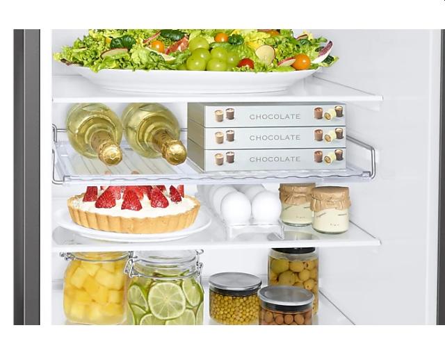 Хладилник Samsung RB34T652ESA/EF, Refrigerator with SpaceMax Technology, Fridge Freezer, Total 341l, refrigerator 227l, freezer 114l, Energy Efficiency E, All-Around Cooling, No frost, Display, Water dispenser, 35dB, 186/59.5/65.8,  Metal graphite