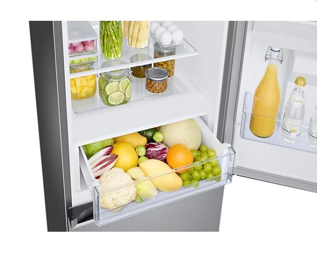 Хладилник Samsung RB34T652ESA/EF, Refrigerator with SpaceMax Technology, Fridge Freezer, Total 341l, refrigerator 227l, freezer 114l, Energy Efficiency E, All-Around Cooling, No frost, Display, Water dispenser, 35dB, 186/59.5/65.8,  Metal graphite