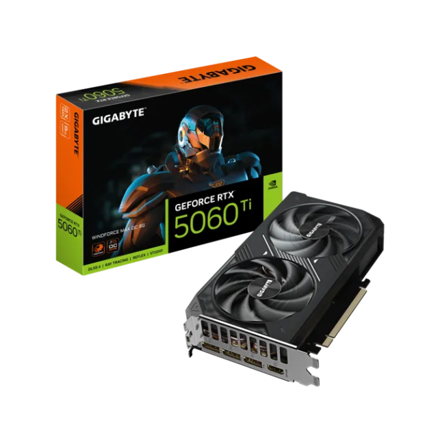 Видео карта GIGABYTE RTX 5060TI WINDFORCE MAX OC 8GB GDDR7, 128-bit, HDMI, DisplayPort