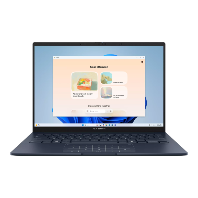 Лаптоп ASUS Zenbook 14 UX3405CA-ST786X, Intel Core Ultra 9 285H 16C (2.7 / 5.4 GHz, 24MB Cache), 14.0" (35.56 cm) 2.8K OLED, 120Hz, Intel Arc 7 Core, 32GB LPDDR5X, 1TB M.2 NVMe SSD, Windows 11 PRO
