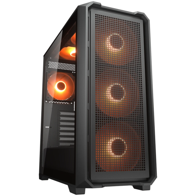 Кутия Cougar MX600 Air Pro Black, Mid Tower, 2x USB 3.0, 1x USB-C, Mini ITX / Micro ATX / ATX / E-ATX, Black