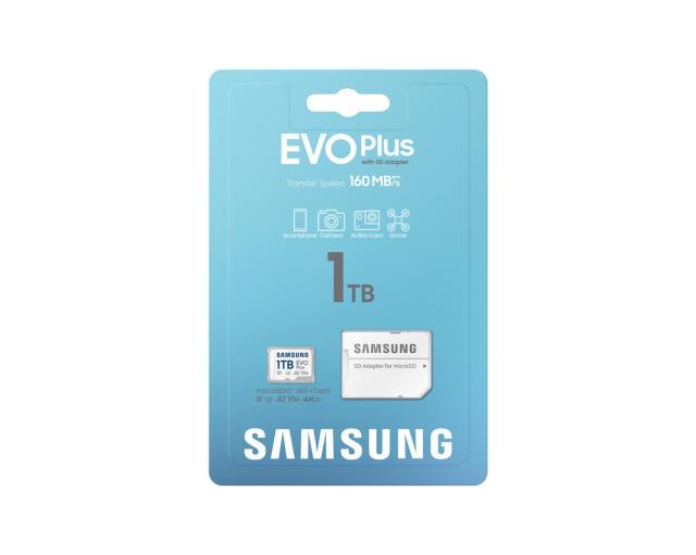 Карта памет Samsung EVO Plus 1TB, microSDXC, UHS-I, U3, V30, A2, Адаптер