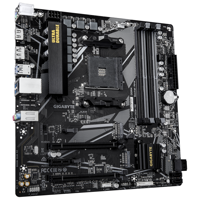 Дънна платка GIGABYTE B550M DS3H R2, AM4, 4x DDR4, 2x M.2, 4x SATA 6Gb/s, 1x HDMI, 1x DisplayPort, Micro ATX