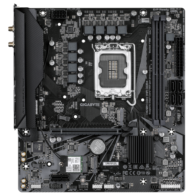 Дънна платка GIGABYTE H610M D3H WIFI DDR4, LGA1700, 2 x DDR4, 2 x M.2, 4 x SATA 6Gb/s, 1 x HDMI, Micro ATX
