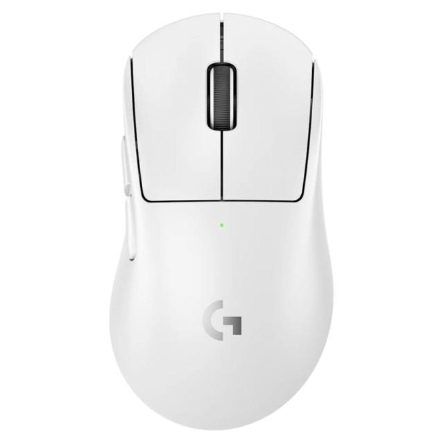 Мишка Logitech Pro X SuperLight 2 DEX, Wireless, оптична (44 000 dpi), 5 бутона, HERO 2 сензор, USB, бяла
