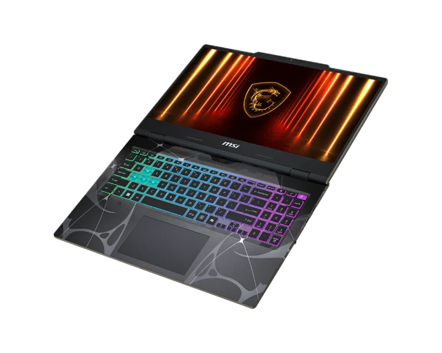 Лаптоп MSI Cyborg 15 B13WFKG-1008XBG, Intel Core i7-13620H 10C (2.4 / 4.90 GHz, 24MB Cache), 15.6'' (39.62 cm) FHD Anti-Glare Display, NVIDIA GF RTX5060 8GB GDDR7 DLSS 4, 16GB DDR5, 512GB M.2 NVMe SSD, 1x USB 3.2 Gen 2 Type-C, Free DOS