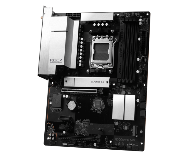 Дънна платка ASRock B850 ROCK WIFI7, AM5, 4x DDR5, 2x M.2, 4x SATA 6Gb/s, Wi-Fi 7, Bluetooth 5.4, HDMI, ATX