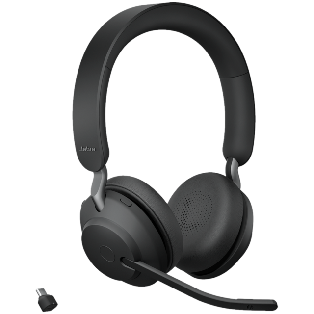 Слушалки Jabra Evolve2 65 стерео слушалки + стойка, UC, Link380 USB-C