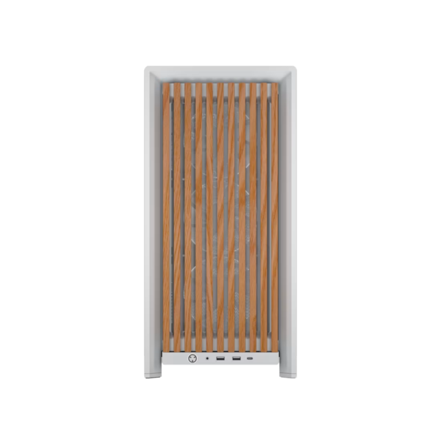 Кутия Corsair Frame 4000D Wood RS, White/Oak, Mid-Tower, 1x USB Type-C, 2x USB 3.2, Mini-ITX, Micro-ATX, ATX, E-ATX